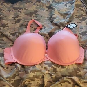 Avenue Pink Fashion T-Shirt Plunge Bra with Underwire Support